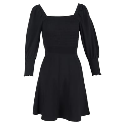 Sandro Ornela mini-jurk met smockwerk in zwarte viscose