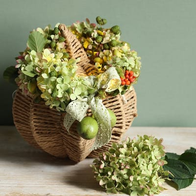 Decoratieve pompoen raffia natuurlijke rustieke herfstdecoratie Ø25cm