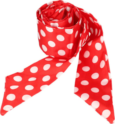 Haarsoires Haarband Haarsjaaltje 180cm - Stippen Patroon - Wit Rood - Haarlint - Haaraccessoire Sjaaltje - Perfect om te Wikkelen of te Knopen