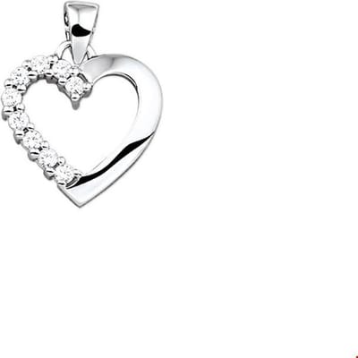 hanger hart zirkonia zilver gerhodineerd