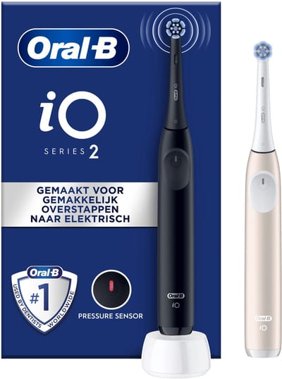 Braun Oral-B iO Series 2 Night Black/Cal 62470 Elektrische tandenborstel Sonisch Zwart, Pink