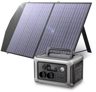 Powerstation - Inclusief Zonnepaneel - Camper - Vakantie - Boot - 100 Watt Paneel - 600W AC - Zonnepaneel inklapbaar