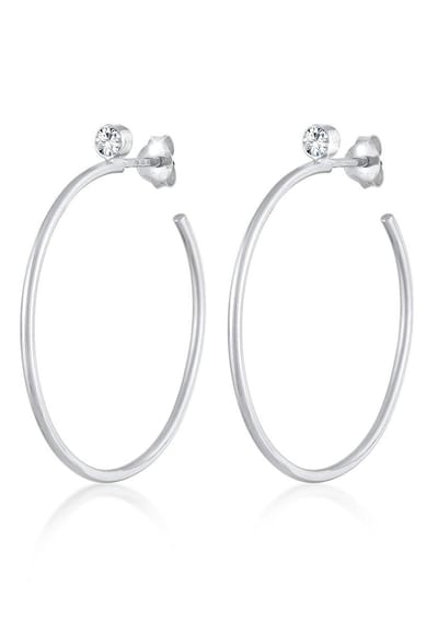 Elli PREMIUM Dames Oorbellen Dames Oorringen Klassiek Basis Trend met Kristallen in 925 Sterling Zilver