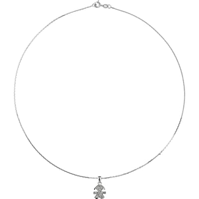 Meisje ketting serif zirkonium zilver oxiden 925 - meisje