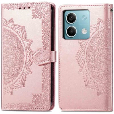 imoshion Hoesje - Geschikt voor Xiaomi Redmi Note 13 (5G) - Mandala Bookcase - Rosé Goud