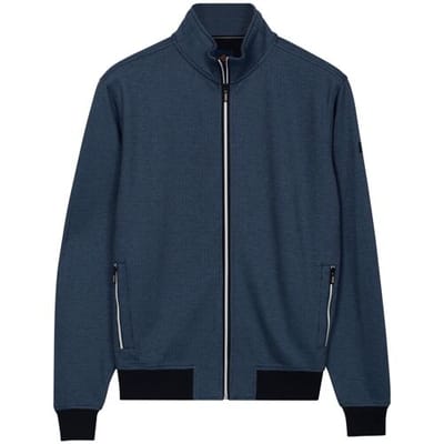 Baileys Vest Sweat Texture Zip Yarn Dyed Jacquard Interlock Navy / male