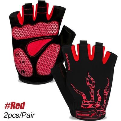 Fietshandschoenen Fietshandschoenen voor Mannen en Vrouwen met Antislip Schokabsorberende Pad Lichtgewicht Goede Pasvorm Halve Vinger Fiets Handschoenen S