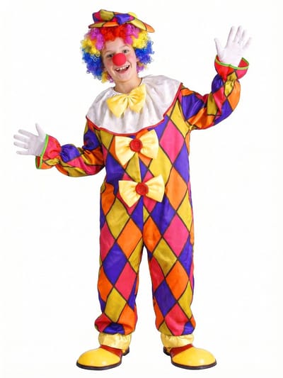 Veelkleurige clown kostuum voor kinderen  - Verkleedkleding - 152/158