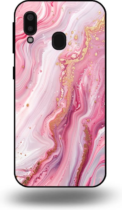 Smartphonica Telefoonhoesje geschikt voor Samsung Galaxy A20E met marmer opdruk - TPU backcover case marble design - Roze geschikt voor Samsung Galaxy A20e