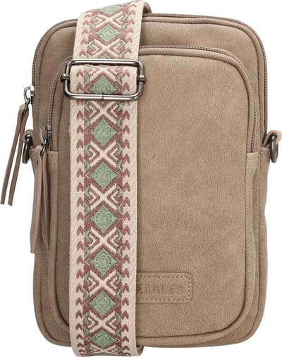 Beagles Malaga Crossbody Telefoontasje - Trendy Schouderband - Premium Leatherlook - Lichttaupe