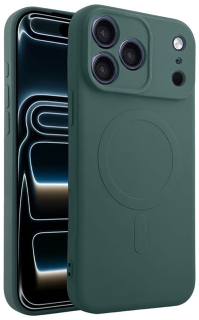 Casify Siliconen Hoesje geschikt voor MagSafe iPhone 17 Pro Max Hoesje - Legergroen