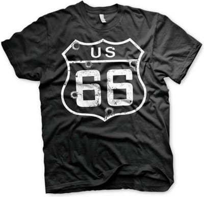 Route 66 Heren Tshirt -S- Bullets Zwart