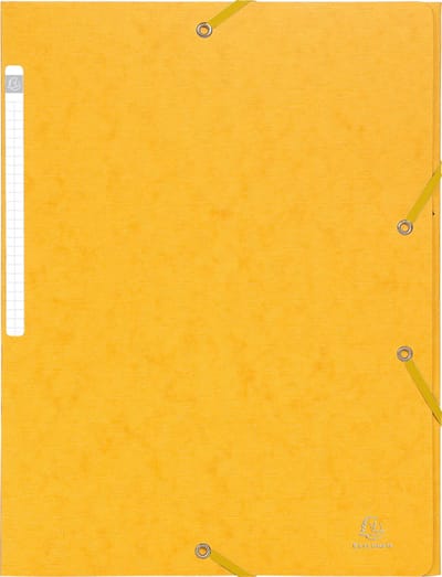 Exacompta 50x Scotten Elastomap + 3 kleppen in gewafeld glanskarton 425g/m2 - A4 - Geel - 55759E