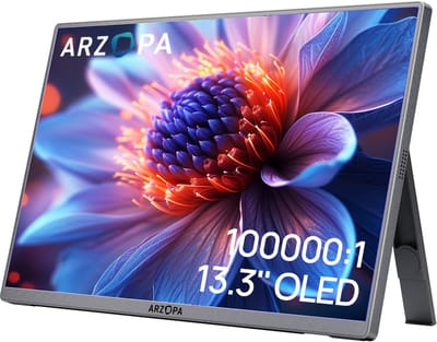 Arzopa A3C Pro - Portable Full HD OLED Monitor - Space Grey - Incl Sleeve - Hoge kleurechtheid - 1ms - 390 gram - 400 nits - 13 inch