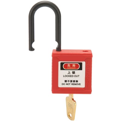 Cadenas de sécurité Anti-poussière Isolant Acier Industriel Poutre Cadenas de consignation de sécurité avec 1 clé pour l'industrie red