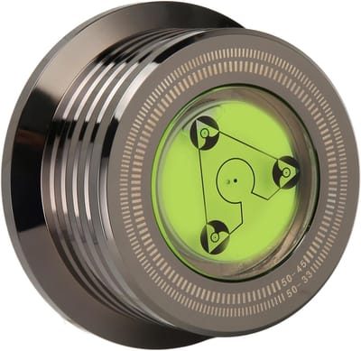 Platenspeler Stabilisator - Record Gewicht - Geluid Verbeteren - Ingebouwde Waterpas - 76 mm Diameter - Glanzend Zwart
