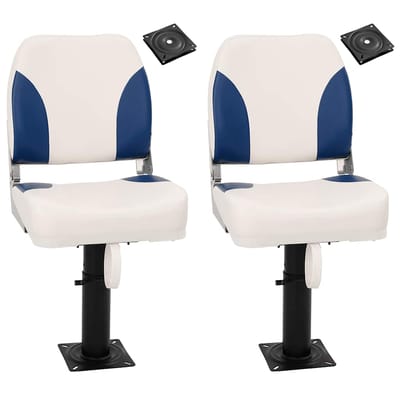 vidaXL - Bootstoelen - 2 - st - met - poot - in - hoogte - verstelbaar - 360° - draaibaar