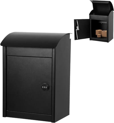 Pakketdoos Buiten - Brievenbus Pakketten - Veilige Post Ontvangen - Codedecode Slot - 34x245x505 cm - Zwart