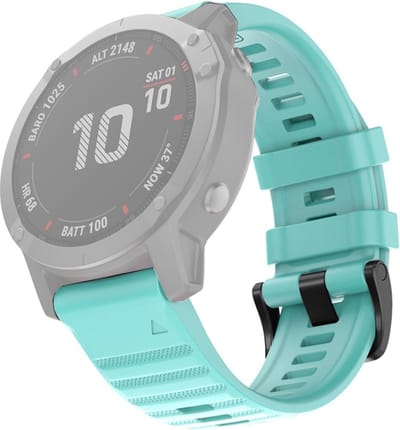Siliconen bandje - geschikt voor Garmin Fenix 3 / 5X / 5X Plus / 6X / 6X Pro / 7X / 7X Pro / 8 (51 mm) / Quatix 3 / 6X / Tactix (7) / Enduro (2) / Descent Mk1 / Mk2(i) / Mk3i 51 mm / D2 / Delta PX / Mach 1 Pro / Epix Pro Gen 2 51 mm - mintgroen