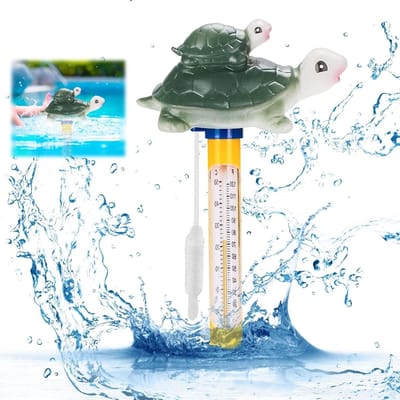Drijvende Zwembadthermometer - Waterthermometer Zwembad - Watertemperatuur Meten - Met Snoer - Universeel - Wit