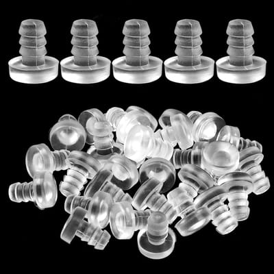 Deurstoppers - 50 Stuks - Deurbescherming - PVC - Meubelvoetjes - Deurbeschermers - Muurbeschermer - Stootrubber deur - Stootdoppen - Flexibele Deurstoppers - Geschikt voor slaapkamer, badkamer, keuken, kantoor - 1 x 1 x 1.2 cm - Transparant
