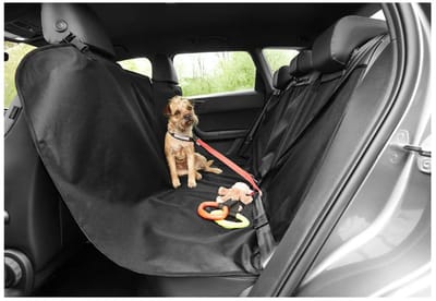 Zoofari hondendeken auto - Autobeschermdeken - achterbank beschermer hond - met lussen 156 x 132 cm - Wasbaar - incl opbergtas - Eenvoudige montage - Zwart