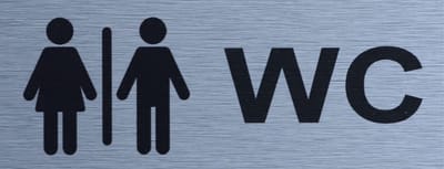 Aluminium-Plaat Wc - Deurbord - Infoplaat - 30 x 10 cm