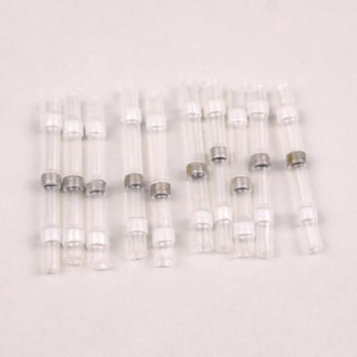 BHC500 10 Pièces Gaines Thermorétractables à Sertir Soudées Connecteurs à Sertir pour Câble 01 05 mm² Blanc Transparent Longueur 24 mm