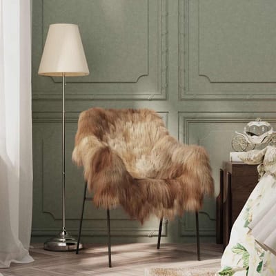 vidaXL - Stoelhoes - IJslander - schapenvacht - 70x110 - cm - bruin