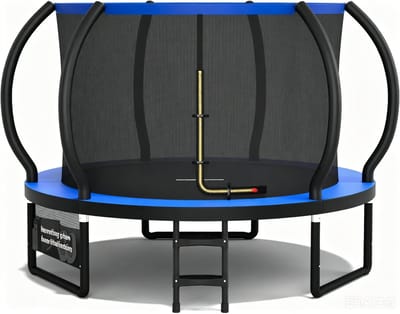 Devoko Trampoline 228 cm / 7.5 ft – Ronde Tuintrampoline met Veiligheidsnet & Ladder, Max. Belasting 50 kg, Diameter 190 cm, Kindertrampoline – Blauw