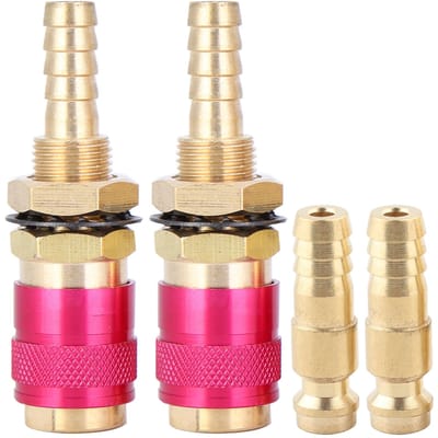 2 stuks 8 mm watergekoelde en gasadapter snelkoppeling voor TIG-lastoorts