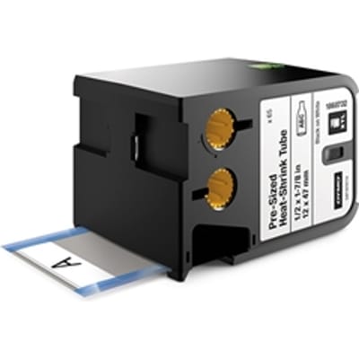 DYMO 1868732 XTL voorgesneden krimpkous tape zwart op wit 12mm (origineel)