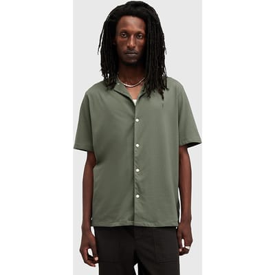 AllSaints Hudson Ss Shirt Valley Green Maat: XXL | Casual Overhemden Outlet | Heren | Groen