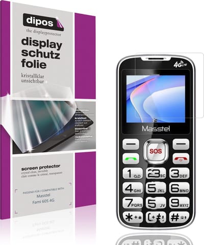 dipos – 4x Beschermfolie geschikt voor Masstel Fami 60S 4G | Krasbestendige & heldere Screenprotector Ultra-Thin