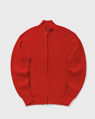 FISHERMAN RIB ZIP UP SWEATER