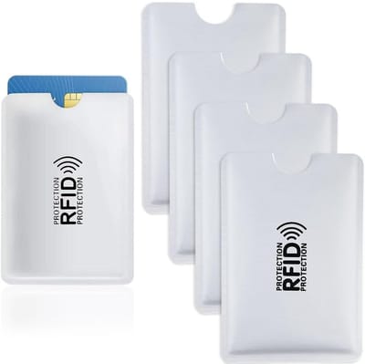 RFID Blokkerende Kaarthoesjes - Creditcard Bescherming - Voorkom Diefstal - Contactloos Scannen Blokkeren - 5 stuks - Zilver