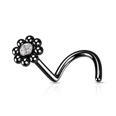 Neuspiercing PVD U-bocht beaded 0.8x6x4 - zwart - LMPiercings