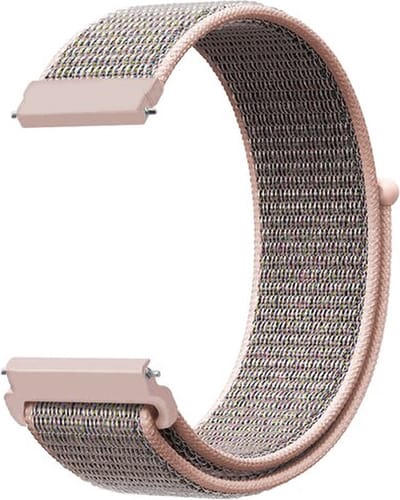 By Qubix - Sport Loop nylon bandje 20mm - Zand roze - Geschikt voor Samsung Galaxy Watch 7 (40 & 44mm) - Galaxy Watch FE - Galaxy Watch 6 - Galaxy Watch 6 Pro - Galaxy Watch 5 - 5 Pro - Galaxy Watch 4 - 4 Classic - Active 2 - Watch 3 (41mm)
