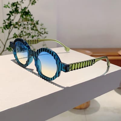 Nieuwe Stijlvolle Meerkleurige Strand Zonnebrillen Dames Trendy Stijlvol Luxe Ontwerp Vakantie Zonnebrillen KAMMPT Vintage Ronde Zonnebrillen as picture shows