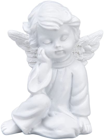 Dailygoods- Engelbeeldje Mini Cherubijnstandbeeld - Decoratieve Engel - Hars Sculptuur - Tuin Ornament - Moderne Stijl - Voor Huisdecoratie - Decoratief Beeld