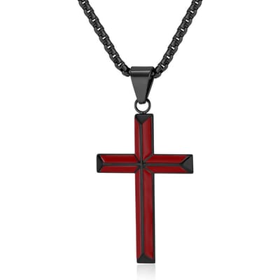 Roestvrij Staal Druipolie Schuine Kruis Ketting Niche en Gepersonaliseerd Kwaliteit Titanium Staal Hanger