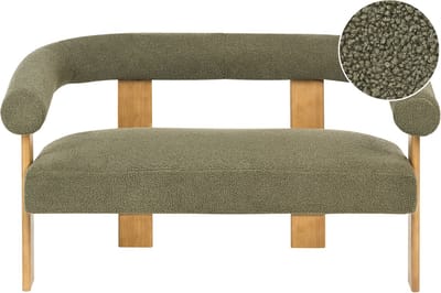 ILBRO - Tweezitsbank - Groen/Lichtbruin - Bouclé