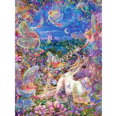 5D bricolage diamant peinture point de croix mosaïques broderie  fleur fée licorne  décor à la maison 20X30CM blue