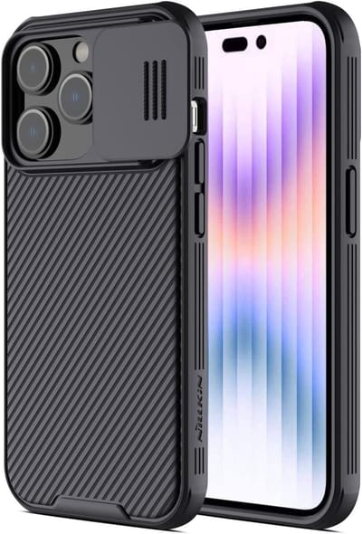Telefoonhoesje geschikt voor Apple iPhone 14 Pro - Nillkin CamShield Pro Case - Zwart