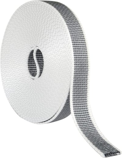 SnelShoppen - Roller blinds roll up tape vervangende koord 22mm x 6m UV-bestendig en slijtvast in grijs/wit voor zachte en harde rolgordijnen