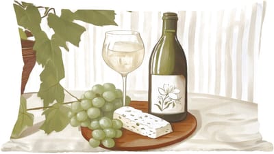 Sierkussens - Kussentjes Woonkamer - 60x40 cm - Wijn - Druiven - Kaas - Bladeren