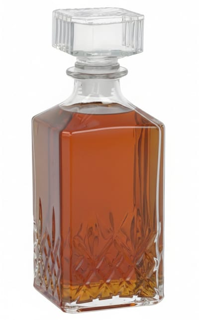 Gerimport Drank of Whisky karaf - sierlijk glas - transparant - 1000 ml - 9 x 23 cm - met dop