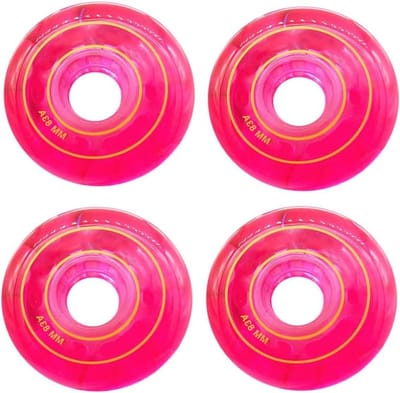 Wielen voor skates - Rolschaats wielen - Binnen en buiten - Duurzaam PU materiaal - 4 stuks 76 mm - Roze