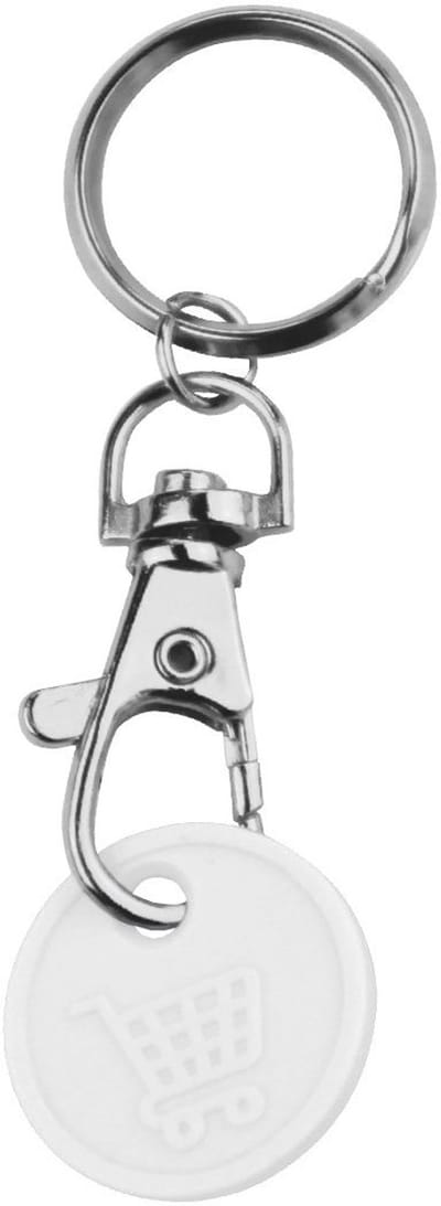 CombiCraft Karabijnhaak met winkelwagenmunt €0,50 Wit - 10 stuks