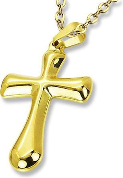 Amanto Ketting Djaz G - 316L Staal PVD - Kruis - 45x22mm - 50cm